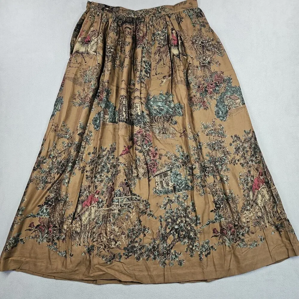 Vintage Charter Club Jame Justin Midi Skirt Women 12 Equestrian Western Prairie